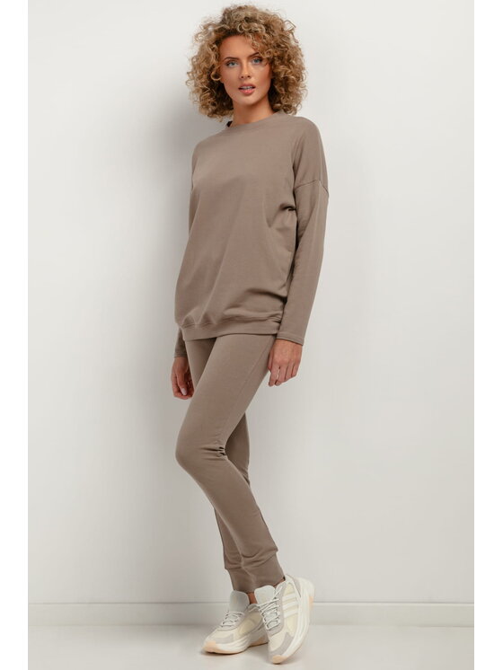 Tessita Tessita Bluza T381 Brązowy Straight Fit