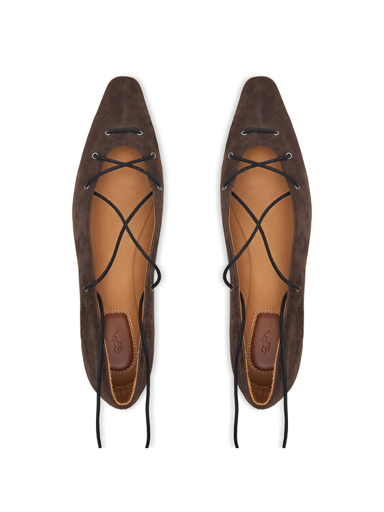 Polo Ralph Lauren Polo Ralph Lauren Balerini Suede Lace-Up Pointed Ballet Flat 818P15775001 Maro