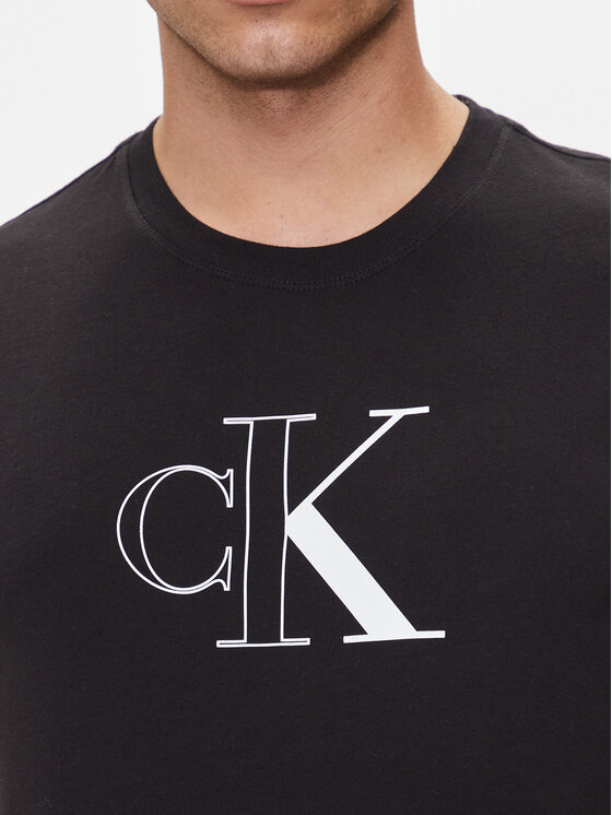Calvin Klein Jeans Calvin Klein Jeans Majica Outline Monologo J30J325678 Črna Slim Fit