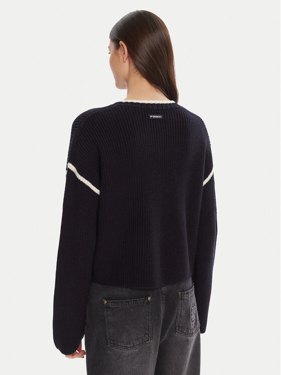 PINKO PINKO Sweter Alicudi 105397 A2PK Granatowy Regular Fit