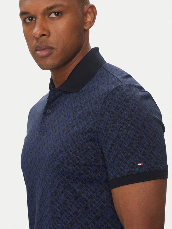 Tommy Hilfiger Tommy Hilfiger Polo Monogram MW0MW39218 Granatowy Regular Fit