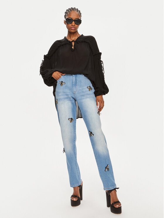 Munthe Munthe Blúz Observation 242100724223 Fekete Loose Fit