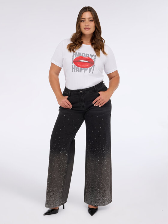 Fiorella Rubino Fiorella Rubino T-Shirt G03EL008875N011 Biały Regular Fit