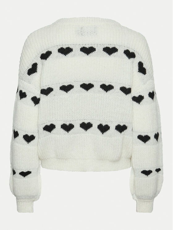 Pieces Pieces Sweter Nove 17152014 Écru Regular Fit