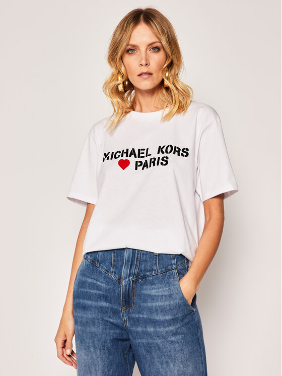 MICHAEL Michael Kors MICHAEL Michael Kors T-Shirt Love Paris MS05MK097J Λευκό Regular Fit