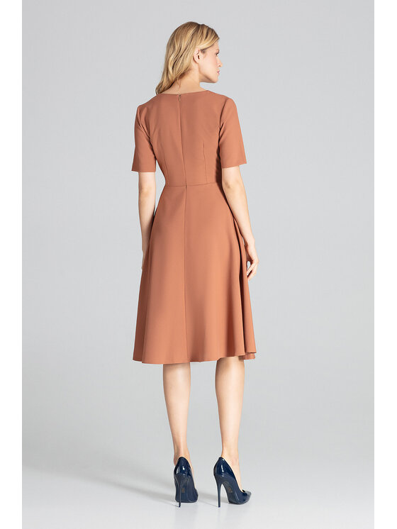 FIGL FIGL Sukienka M673 Brązowy Regular Fit
