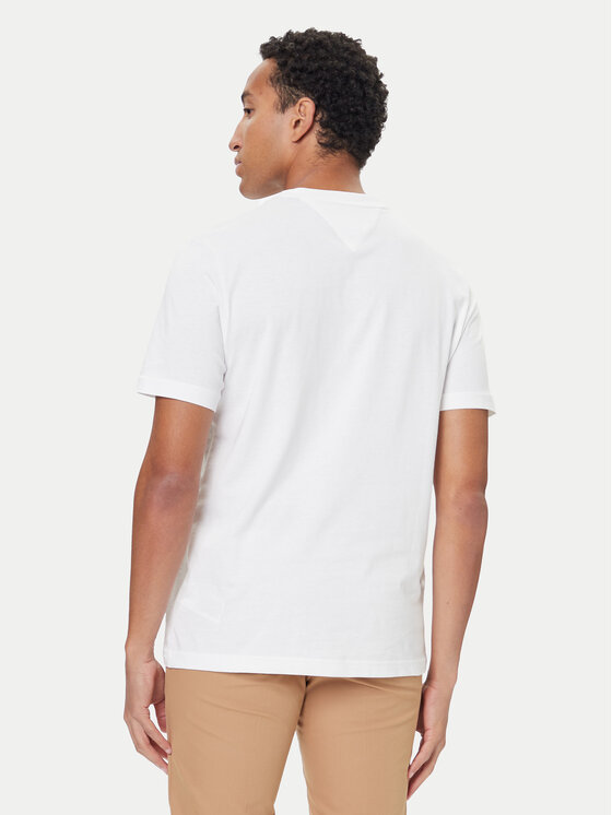 Tommy Hilfiger Tommy Hilfiger T-Shirt Linear Flag MW0MW41338 Bílá Regular Fit