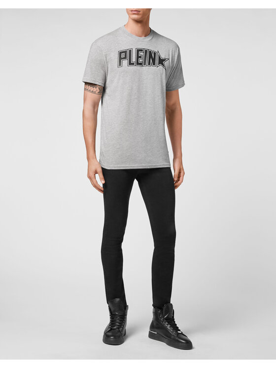 PHILIPP PLEIN PHILIPP PLEIN T-Shirt 3903 Szary Regular Fit