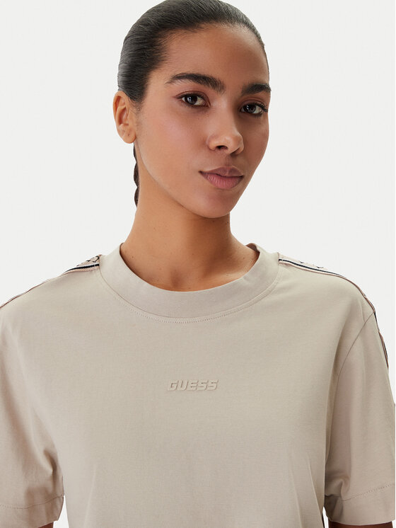 Guess Guess Tricou V3RI08 I3Z14 Bej Regular Fit