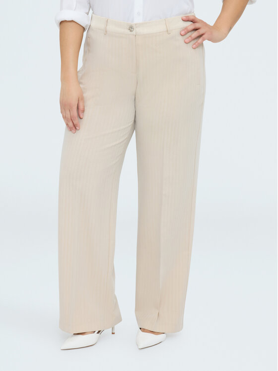 Fiorella Rubino Fiorella Rubino Pantaloni di tessuto P008T205266N0R2 Crema Regular Fit