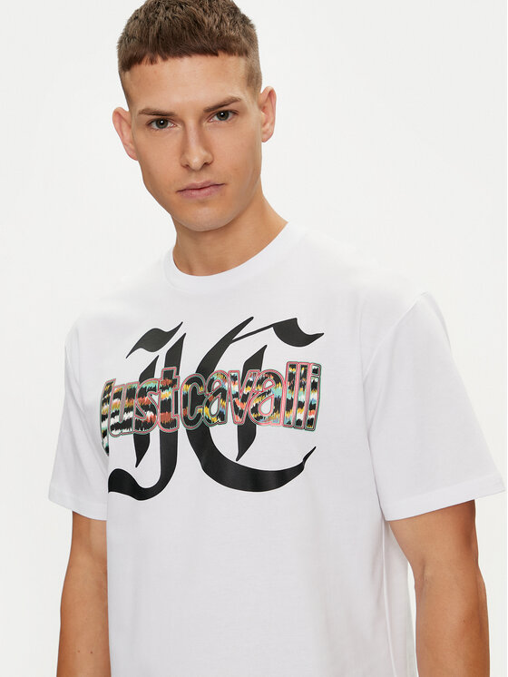 Just Cavalli Just Cavalli T-Shirt 76OAHG12 Biały Regular Fit