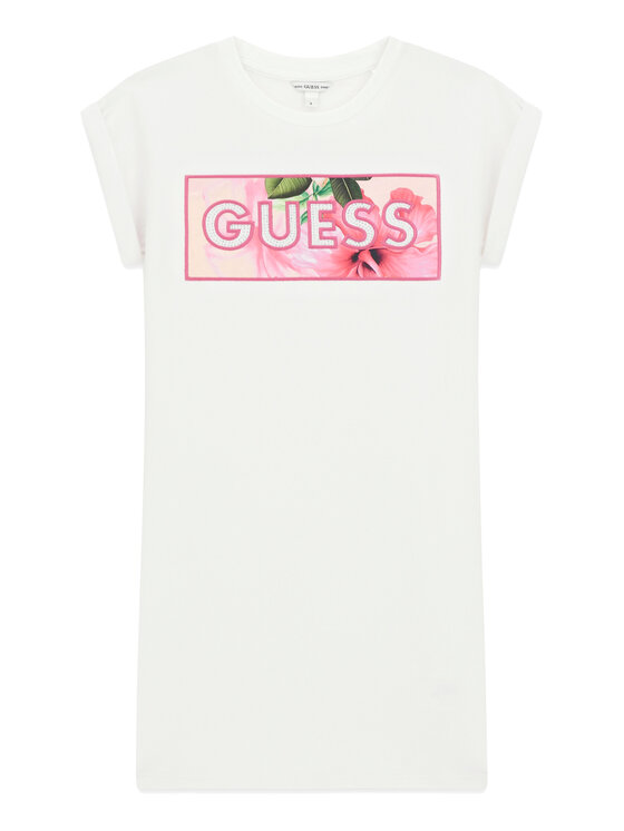Guess Guess Rochie de zi J6GK05 KAE24 Alb Regular Fit