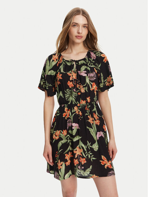 Roxy Roxy Φόρεμα καλοκαιρινό ERJWD03869 Μαύρο Regular Fit