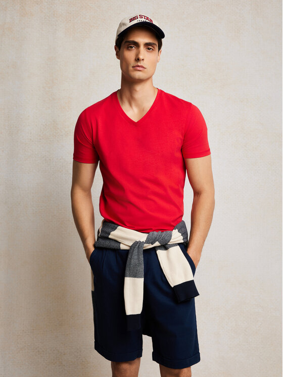 BIG STAR BIG STAR Koszula IRTOS Czerwony Slim Fit