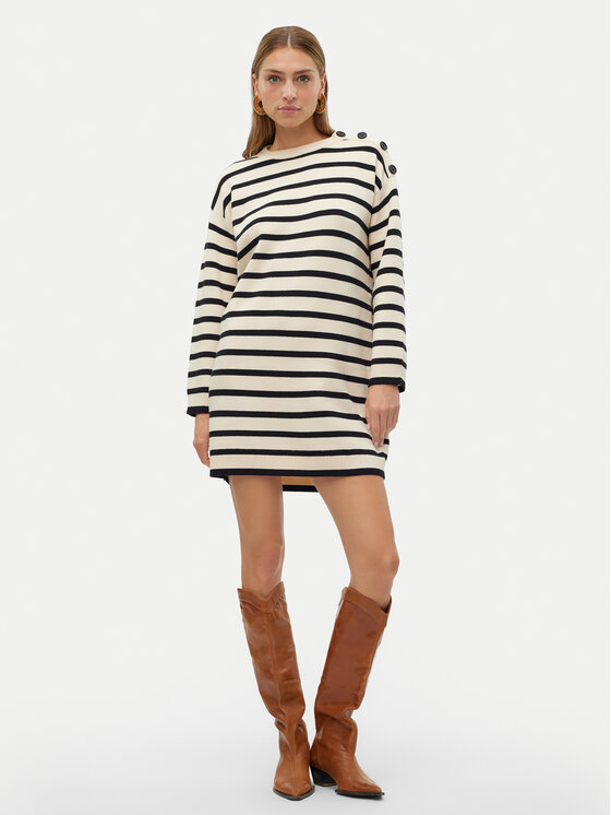 Vero Moda Vero Moda Pletena obleka Saba 10309307 Bež Loose Fit