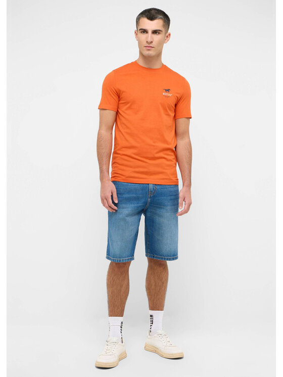 Mustang Mustang T-Shirt Style Austin Pomarańczowy Regular Fit