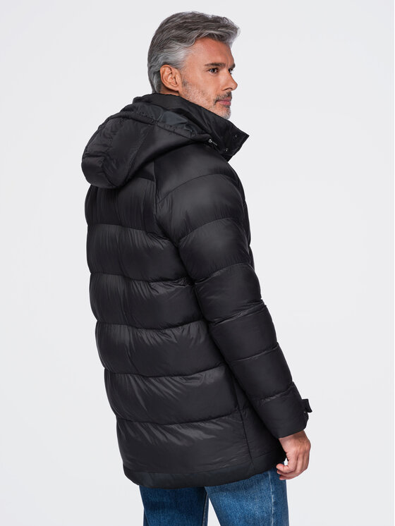 Ombre Ombre Kurtka zimowa OM-JALJ-0263 Czarny Regular Fit