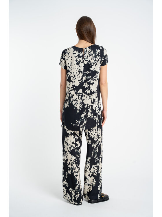 CLICK CLICK Kalhoty z materiálu 30-435 Černá Relaxed Fit