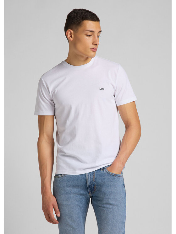 Lee Lee T-Shirt SS SMALL LOGO TEE Granatowy Regular Fit