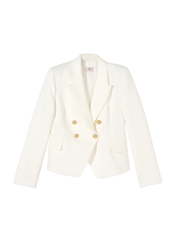 Oltre Oltre Marynarka Q807R004605N011 Biały Slim Fit
