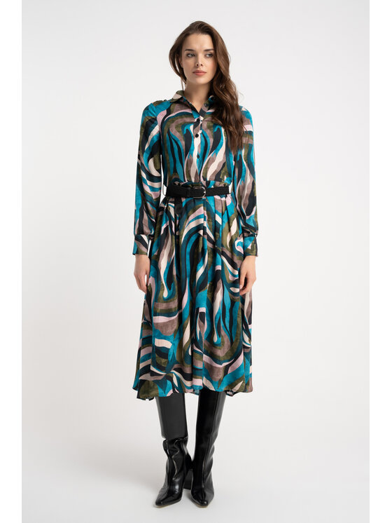 CLICK CLICK Φόρεμα καθημερινό 60-6171 Έγχρωμο Regular Fit