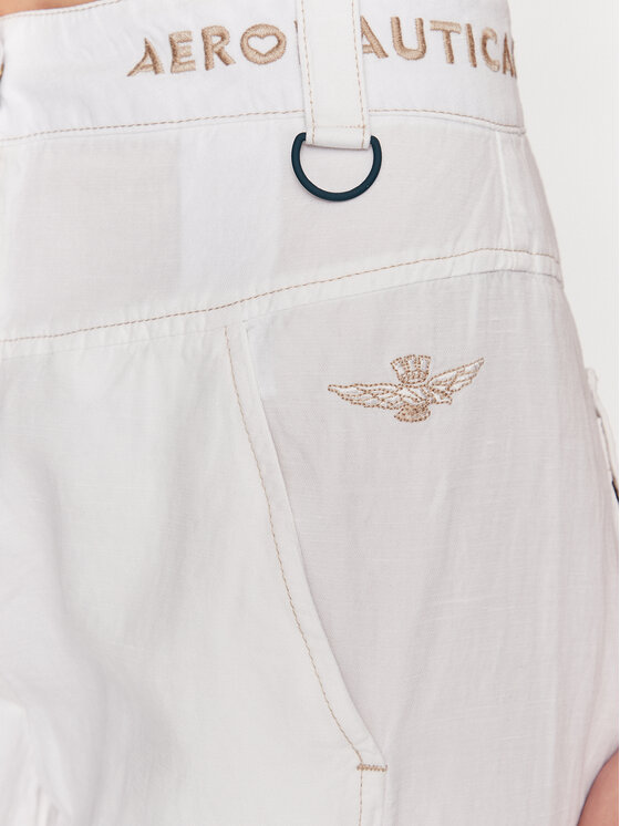 Aeronautica Militare Aeronautica Militare Riidest püksid 231PA1534DCT3118 Valge Regular Fit