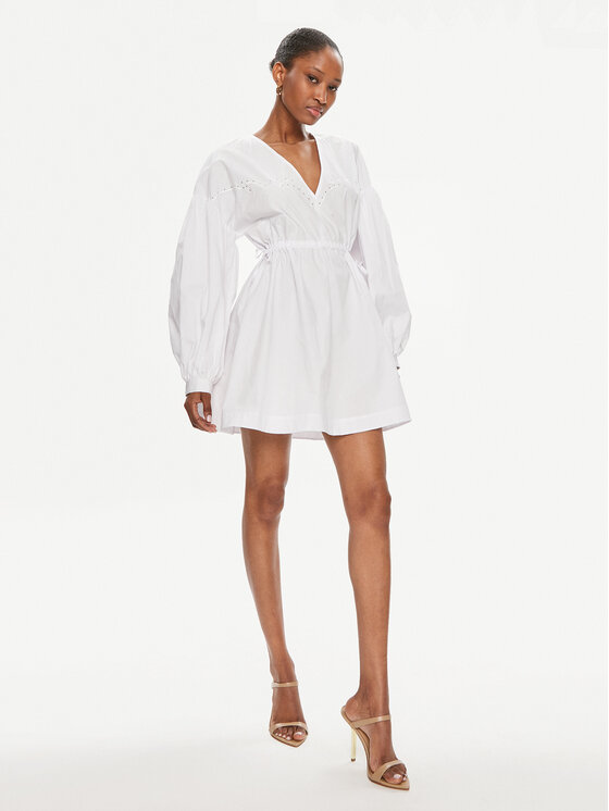 PINKO Pinko Sukienka codzienna Ace Ventura Abito 103723 A1XO Biały Regular Fit