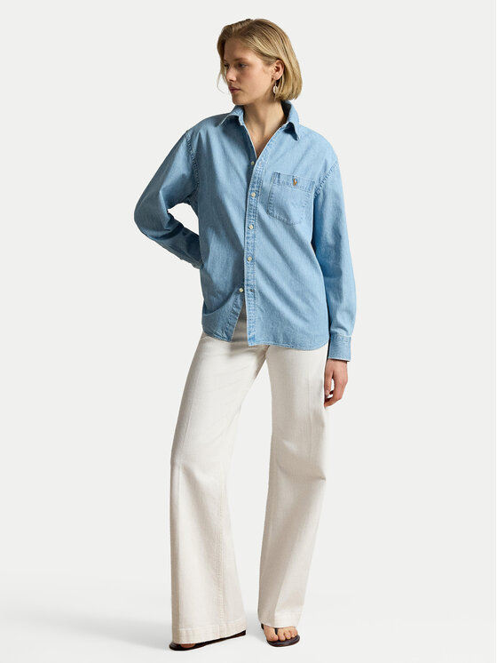 Polo Ralph Lauren Polo Ralph Lauren džínová košile 211B17139001 Světle modrá Oversize