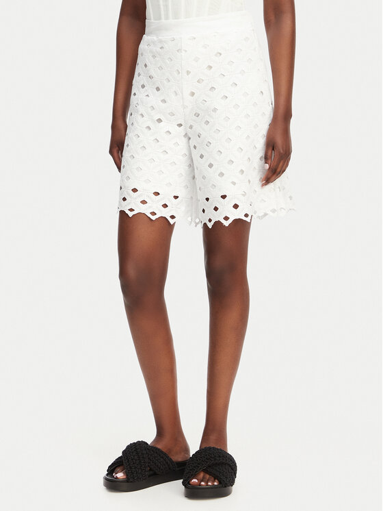 Max Mara Beachwear Max Mara Beachwear Σορτς υφασμάτινο Bchuguale 2616781039 Λευκό Regular Fit