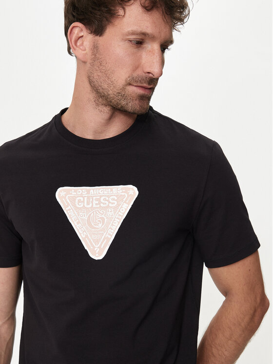 Guess Guess T-shirt M4YI35 J1314 Crna Slim Fit