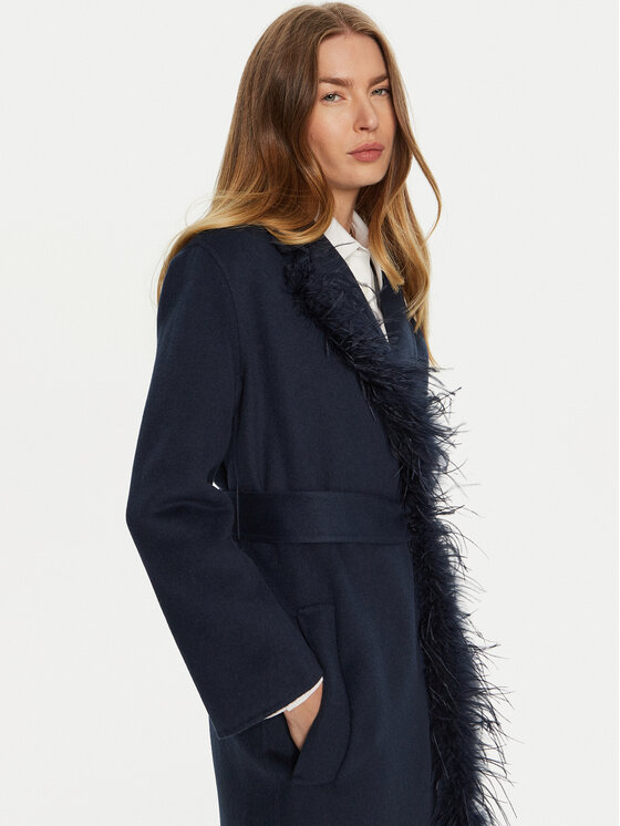 TWINSET TWINSET Palton de lână 242TP2065 Bleumarin Regular Fit