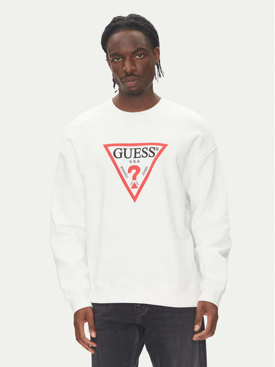 Guess Jeans Guess Jeans Bluză M4YQ21 K9V31 Alb Oversize