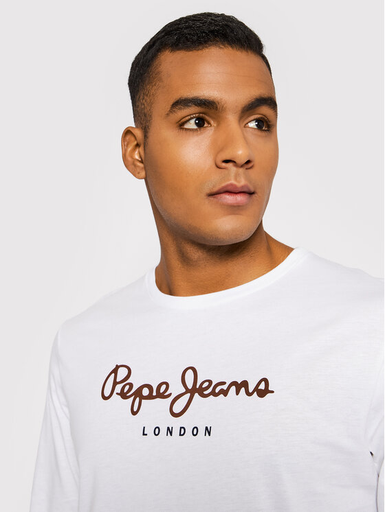 Pepe Jeans Pepe Jeans Majica dugih rukava Eggo PM508209 Bijela Regular Fit