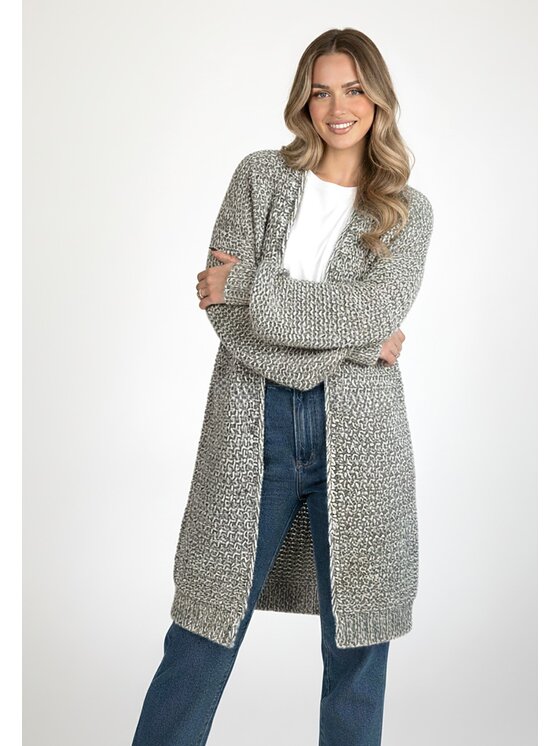 FIGL FIGL Kardigan M1277 Šedá Regular Fit