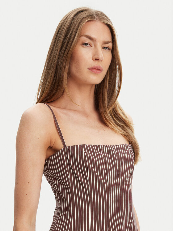 STAUD STAUD Sommerkleid Wylie R25S2108YP Braun Slim Fit