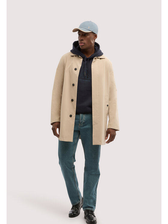 Trussardi Trussardi Płaszcz zimowy R011M000029N012 Kremowy Regular Fit
