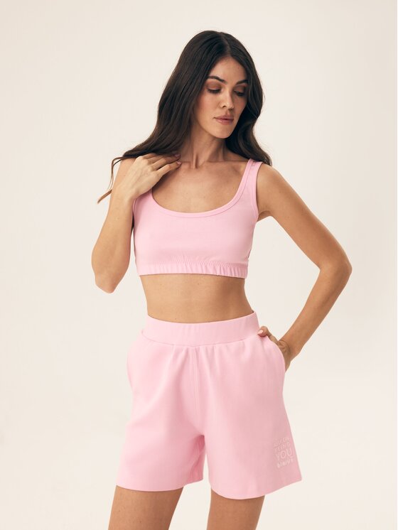 Esotiq Esotiq Szorty materiałowe 43070 Różowy Regular Fit