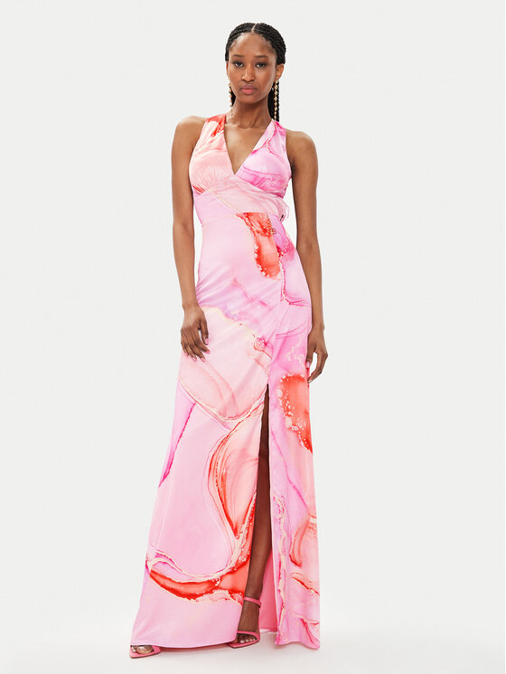 Fracomina Letné šaty FQ24SD3013W470N4 Ružová Slim Fit