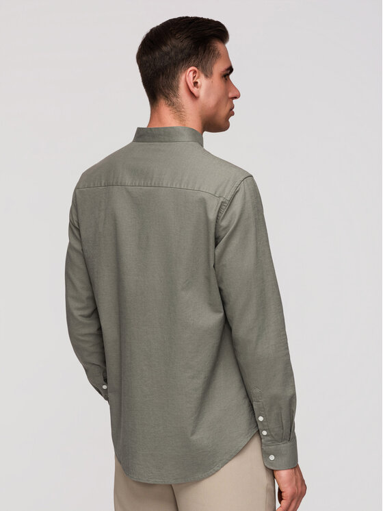 Ombre Ombre Koszula K704 Khaki Regular Fit