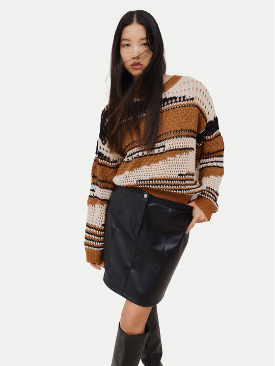 Vila Vila Спідниця зі штучної шкіри Pen 14100268 Чорний Regular Fit