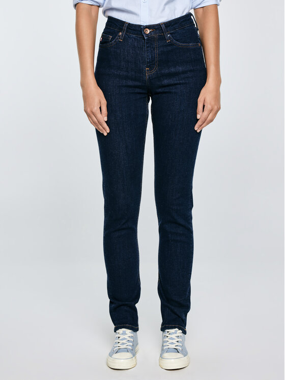 BIG STAR BIG STAR Jeansy KATRINA HIGH WAIST Granatowy Slim Fit