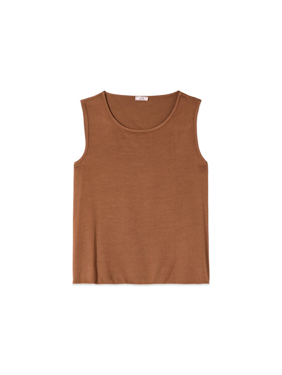 Oltre Oltre Bluzka 2517J000763N012 Brązowy Regular Fit