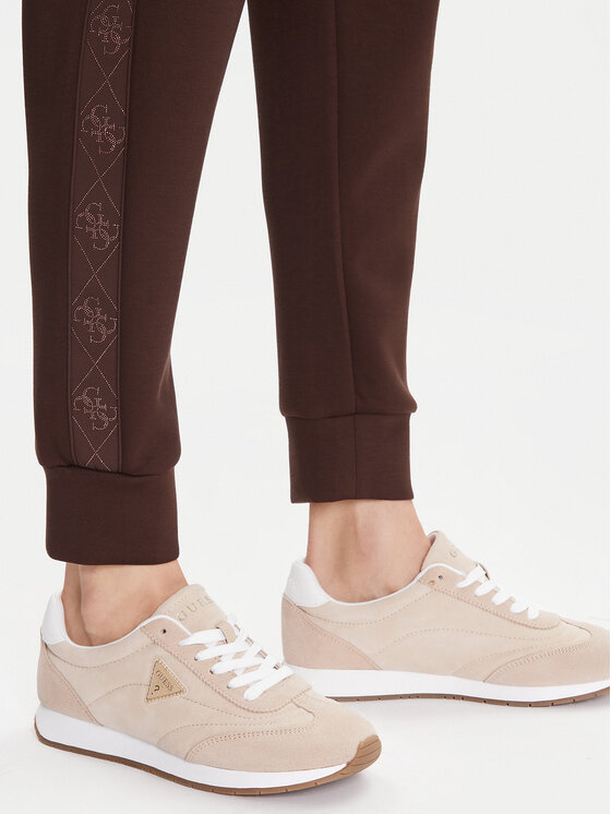 Guess Guess Spodnie dresowe W5YB11 KBYE2 Brązowy Regular Fit
