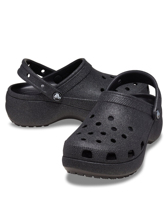 Crocs black glitter discount