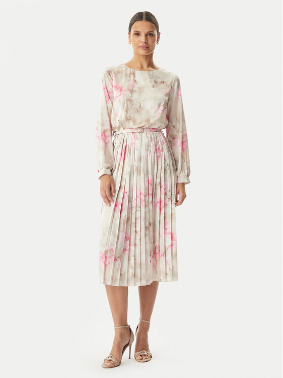 Rinascimento Rinascimento Φόρεμα κοκτέιλ CFC0127960003 Ανοιχτό μπεζ Regular Fit