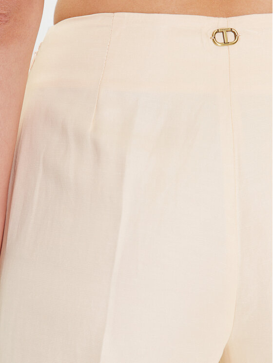 TWINSET TWINSET Παντελόνι υφασμάτινο 231TT2776 Εκρού Regular Fit