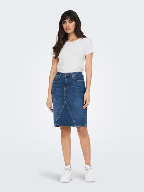 ONLY ONLY Тишърт Carlotta 15256154 Бял Tight Fit