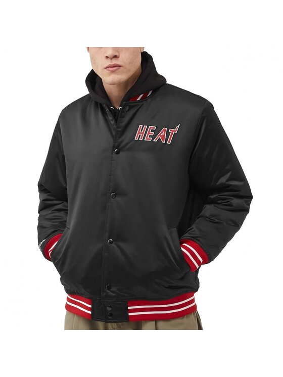 Mitchell & Ness Mitchell & Ness Bunda bomber HEAVYWEIGHT SATIN JACKET MIAMI HEAT Černá Regular Fit
