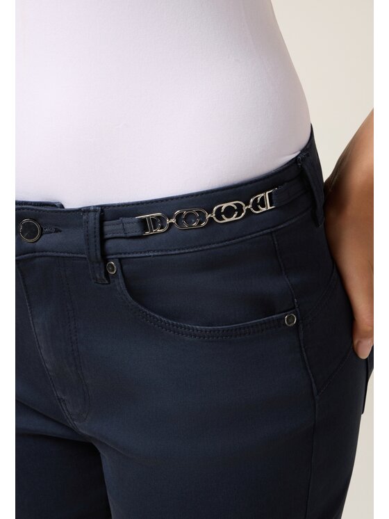 Oltre Oltre Pantaloni di tessuto P728R008665N034 Blu Skin Fit