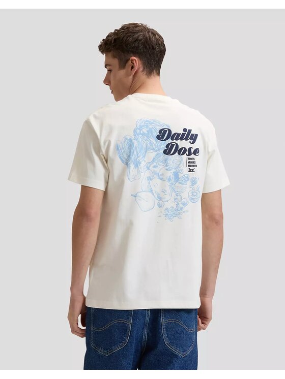 Lee Lee T-Shirt DAILY DOSE TEE Biały Relaxed Fit